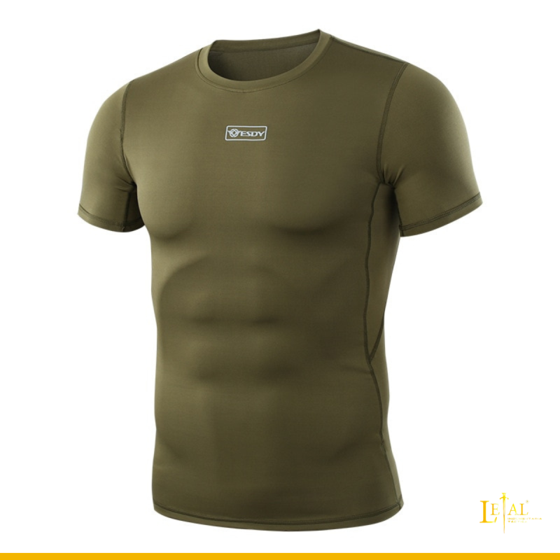 Polo fit táctico manga corta verde